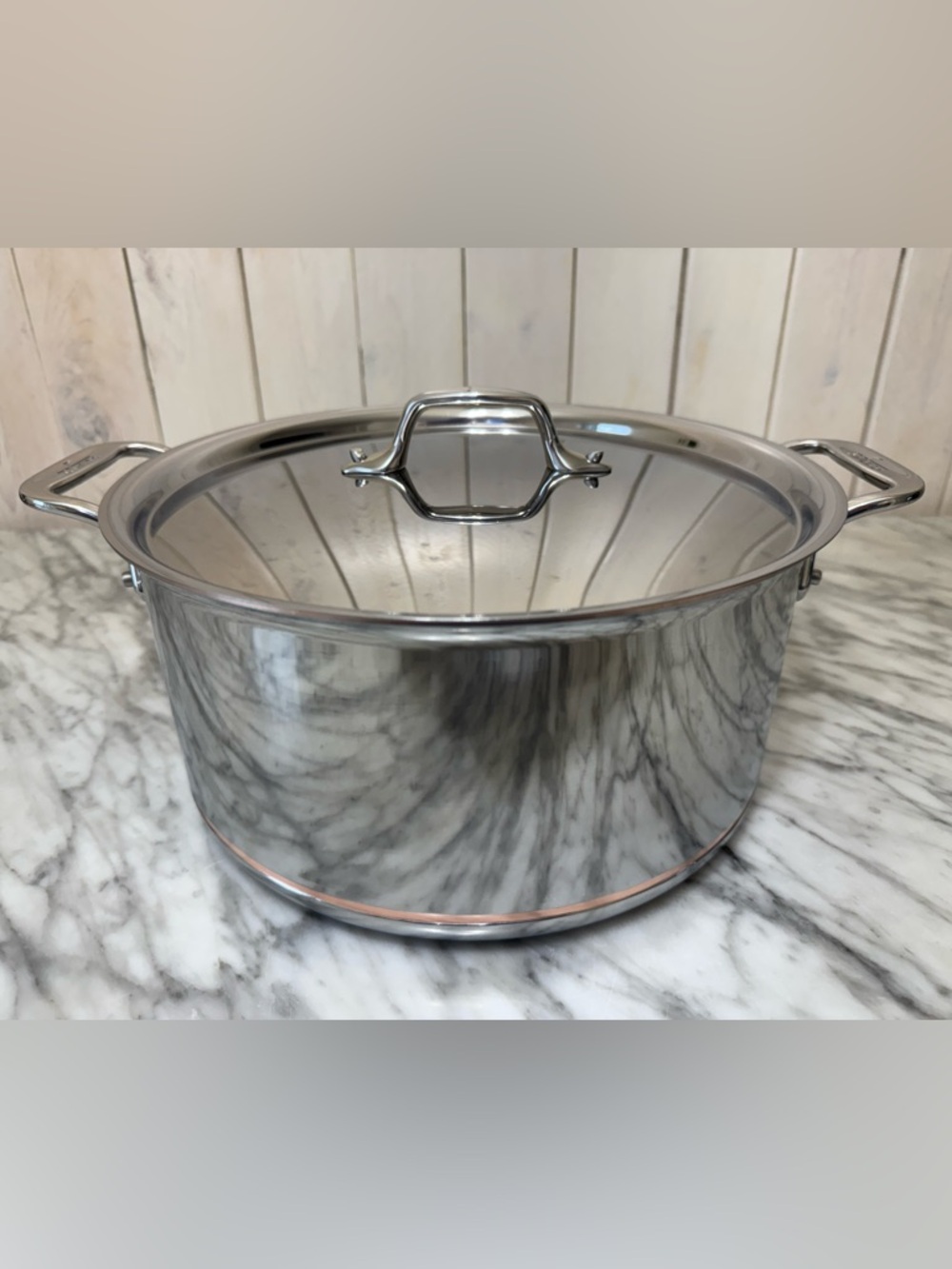 All-Clad, 8 Quart, 5-Ply Bonded Cookware, Copper Core Stockpot with Lid (C)